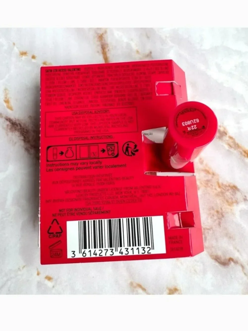 Valentino Lipstick (22R Rosso Valentino) Travel Size and Very Concealer Samples
